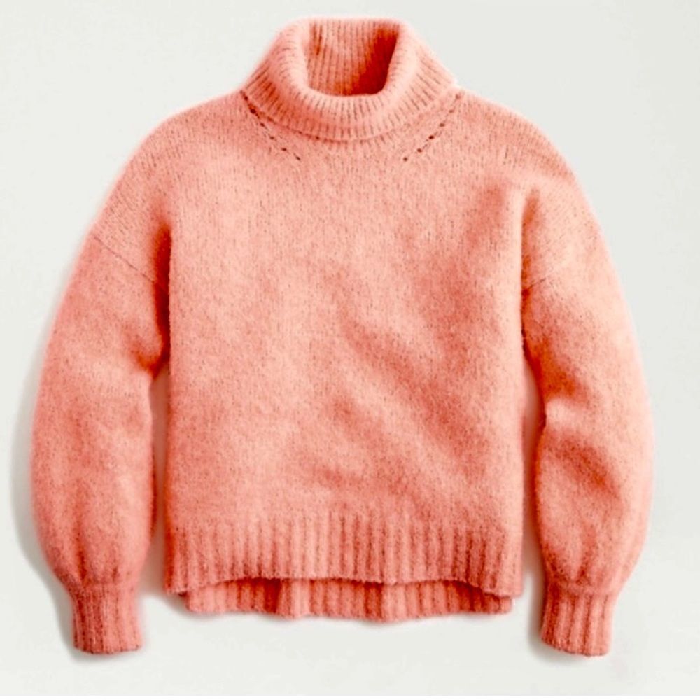J. CREW Long Sleeve Turtleneck Alpaca Wool Sweater Peach Women’s Size XS AB848